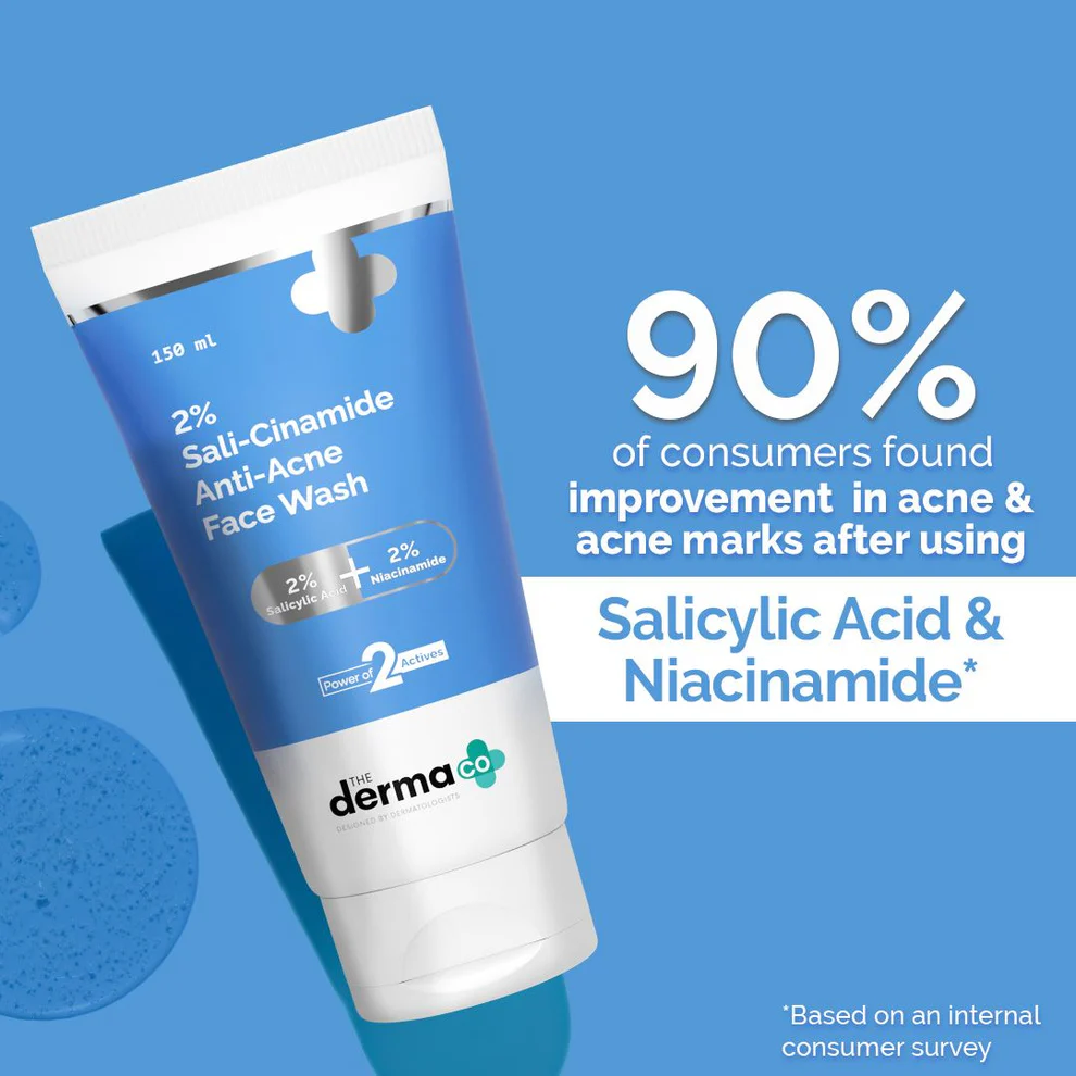The Derma Co. Sali-Cinamide Anti-Acne Face Wash With 2% Salicylic Acid & 2% Niacinamide | 150ml