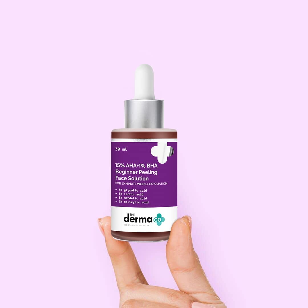 The Derma Co 15% AHA + 1% BHA Beginner Face Peeling Solution | 30 ml