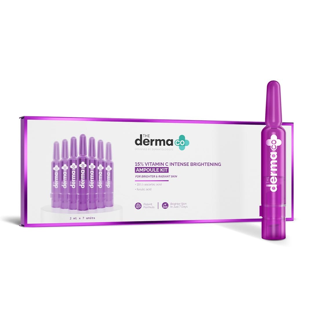 The Derma Co 15% Vitamin C Intense Brightening Ampoule Kit | 14ml
