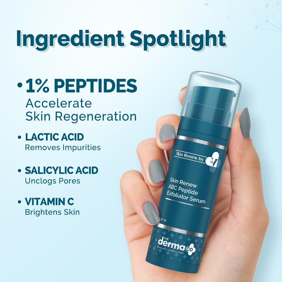 The Derma Co Skin Renew ABC Peptide Exfoliator Serum | 30ml