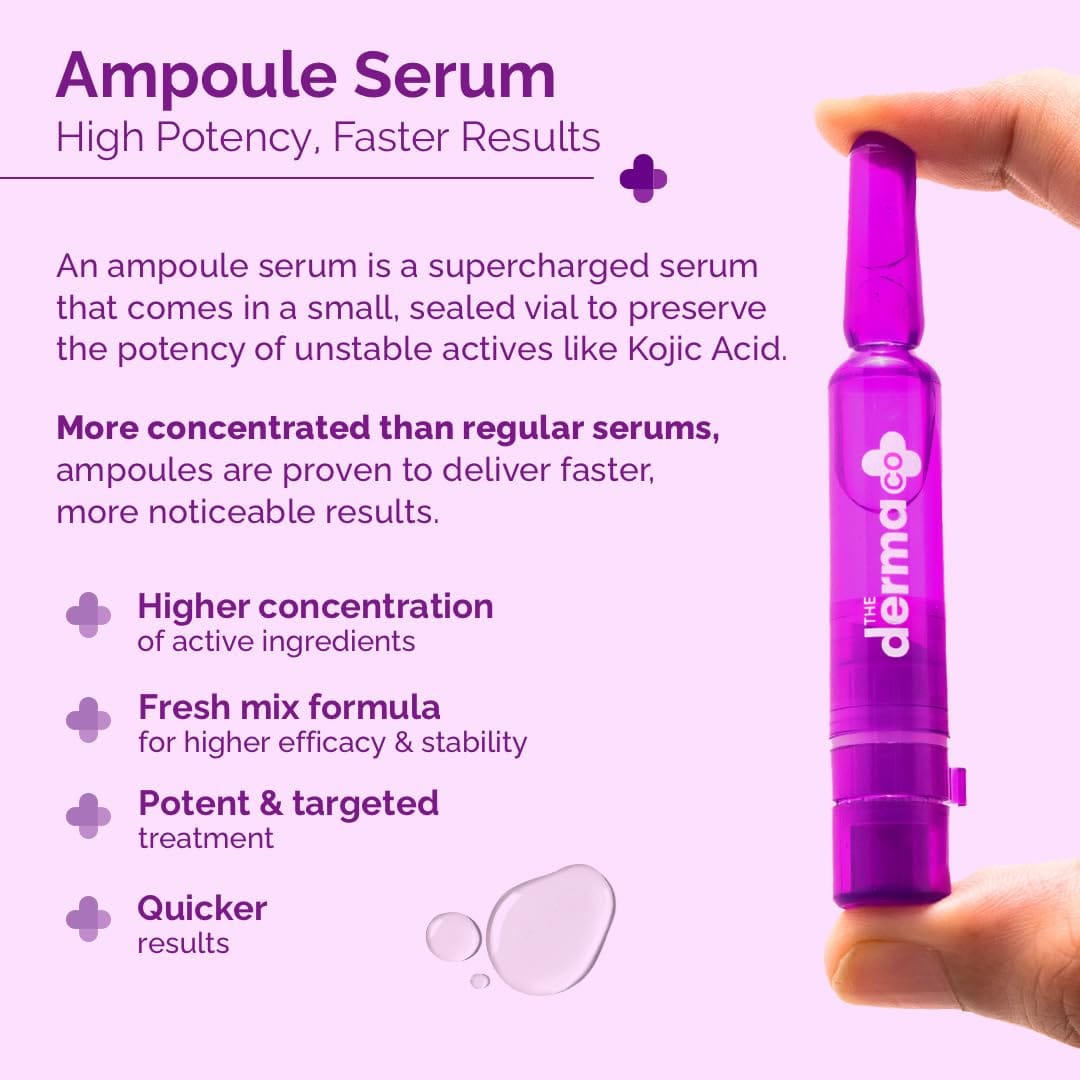 The Derma Co. 5% Glycolic + 2% Kojic Pigmentation Corrector Ampoule Kit | 14ml