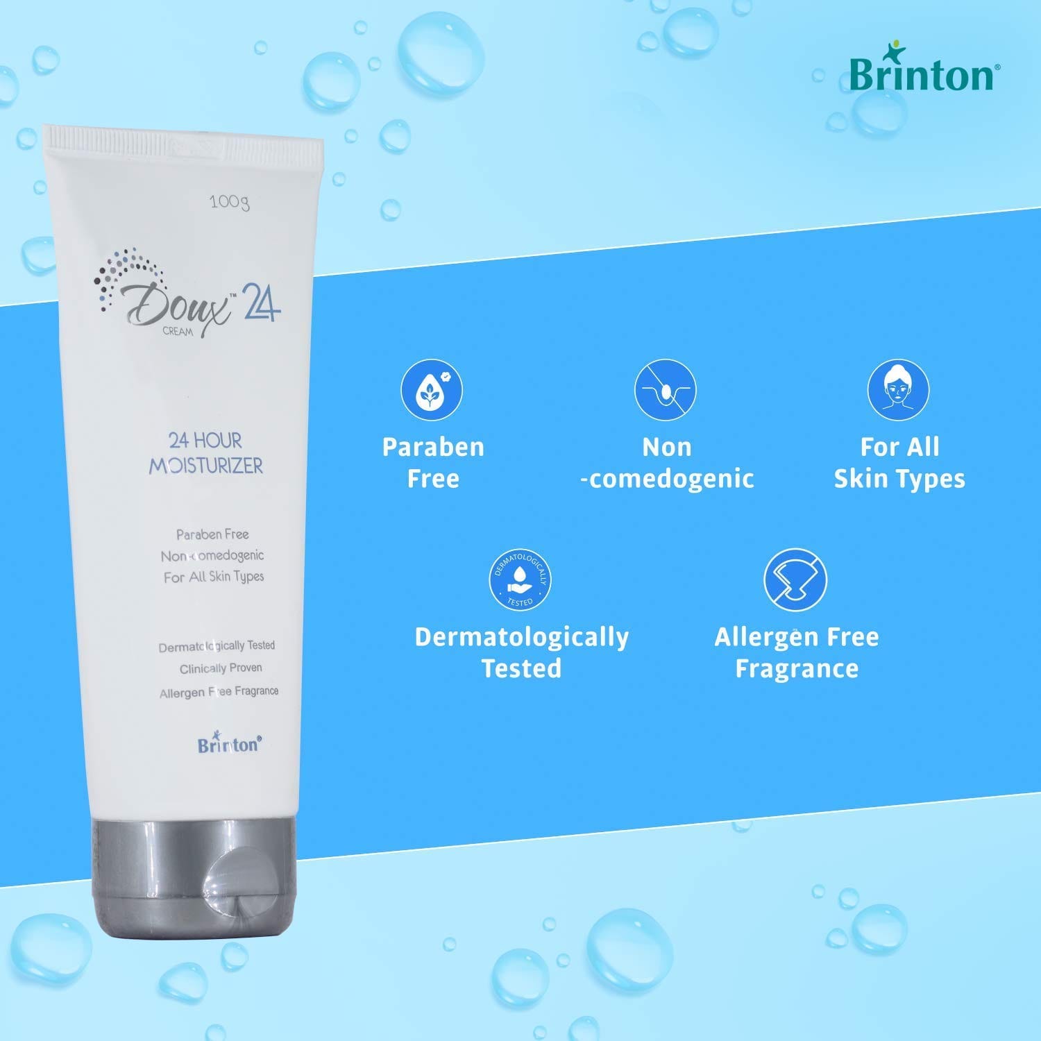 Brinton Doux 24 Hour Moisturizer Cream | 100g