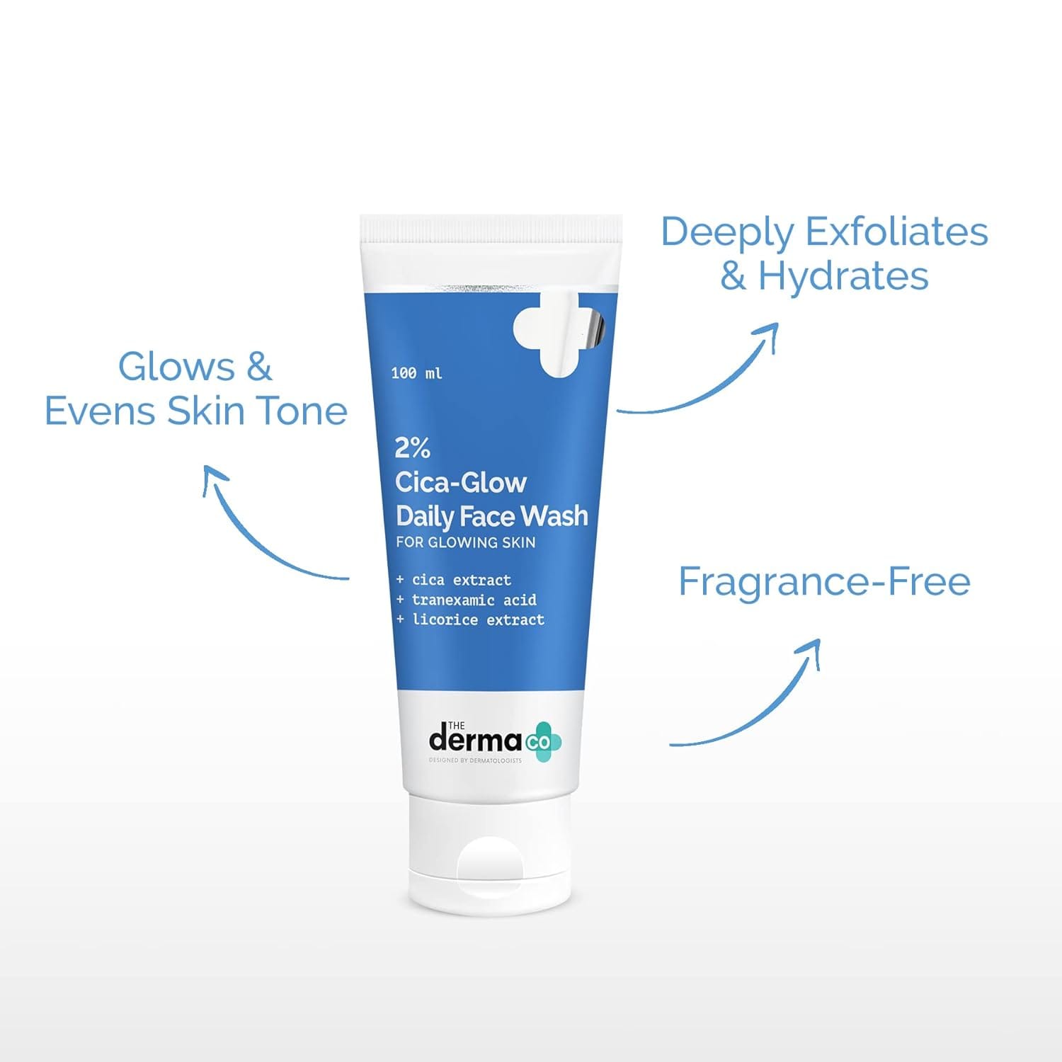 The Derma Co 2% Cica-Glow Daily Face Wash | 100ml