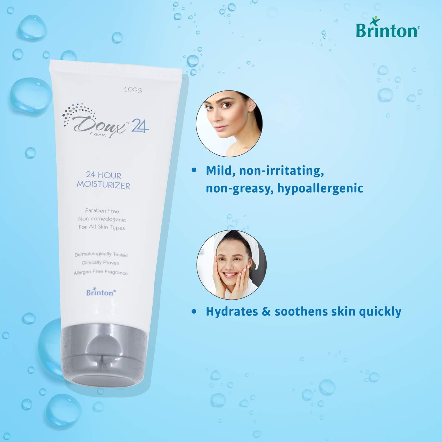 Brinton Doux 24 Hour Moisturizer Cream | 100g
