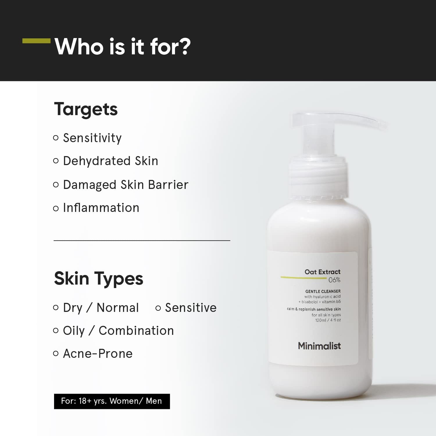 Minimalist Oat Extract 6% Gentle Cleanser | 120ml