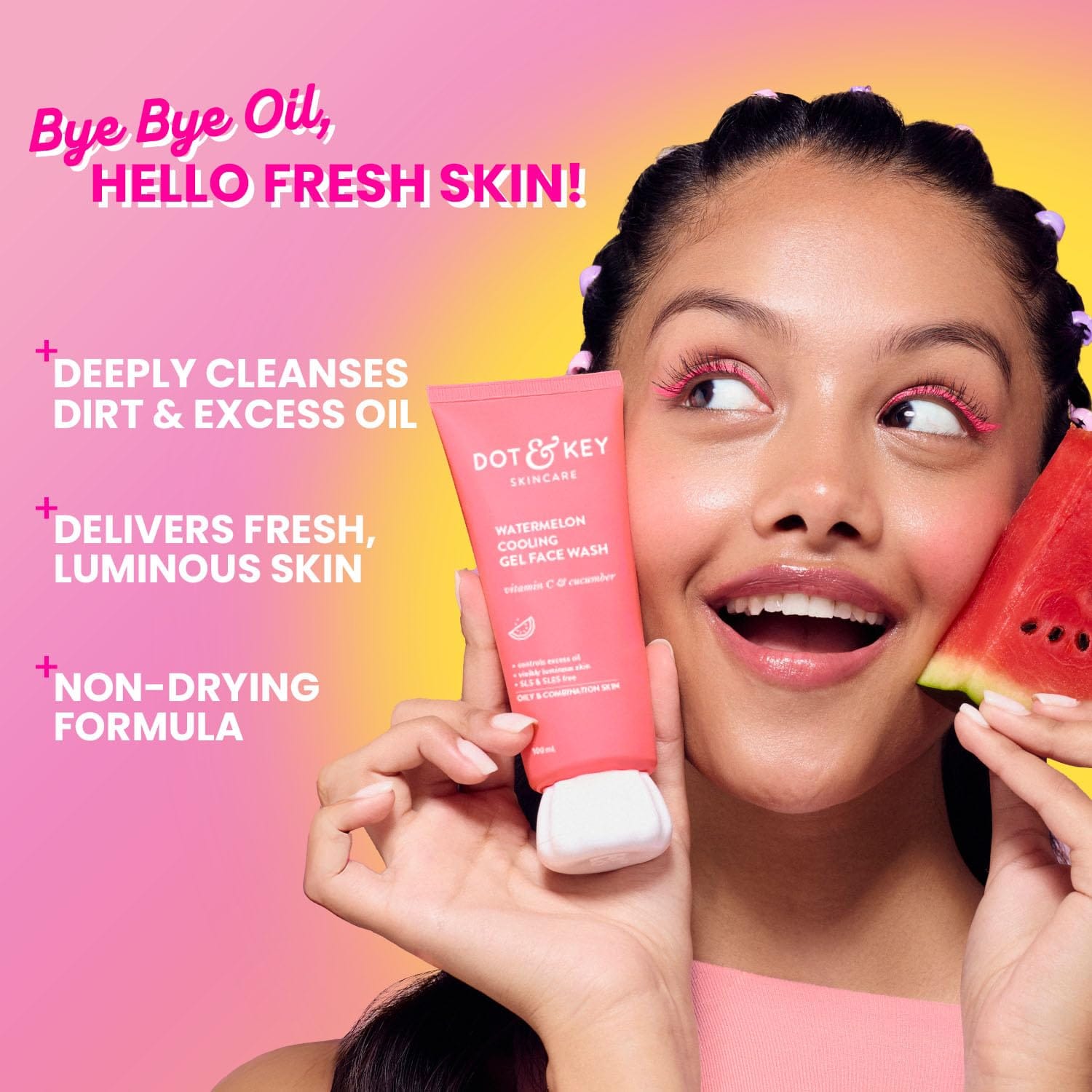 DOT & KEY Watermelon Super Glow Gel Face Wash With Vitamin C & Cucumber | 100ml