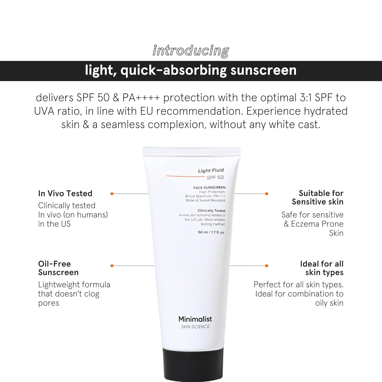 Minimalist Light Fluid SPF 50 Sunscreen | 50ml