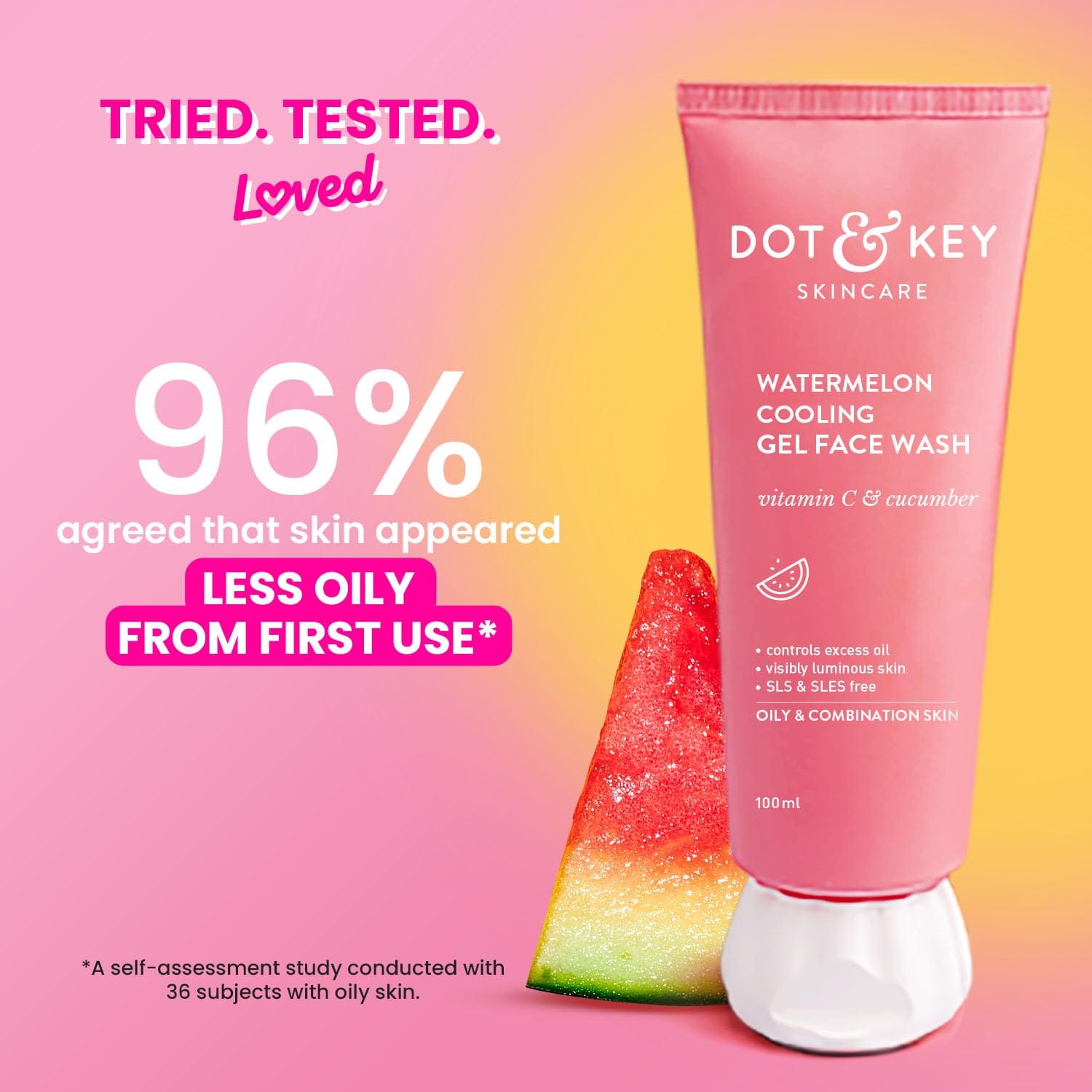 DOT & KEY Watermelon Super Glow Gel Face Wash With Vitamin C & Cucumber | 100ml