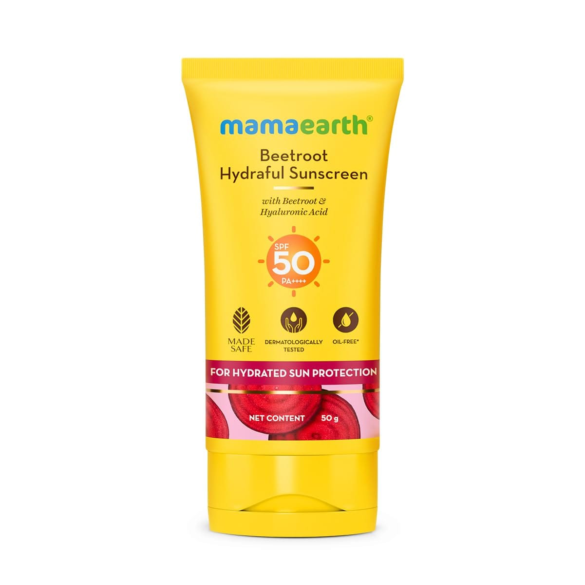 Mamaearth Beetroot Hydraful Sunscreen SPF 50++++ | 50gm