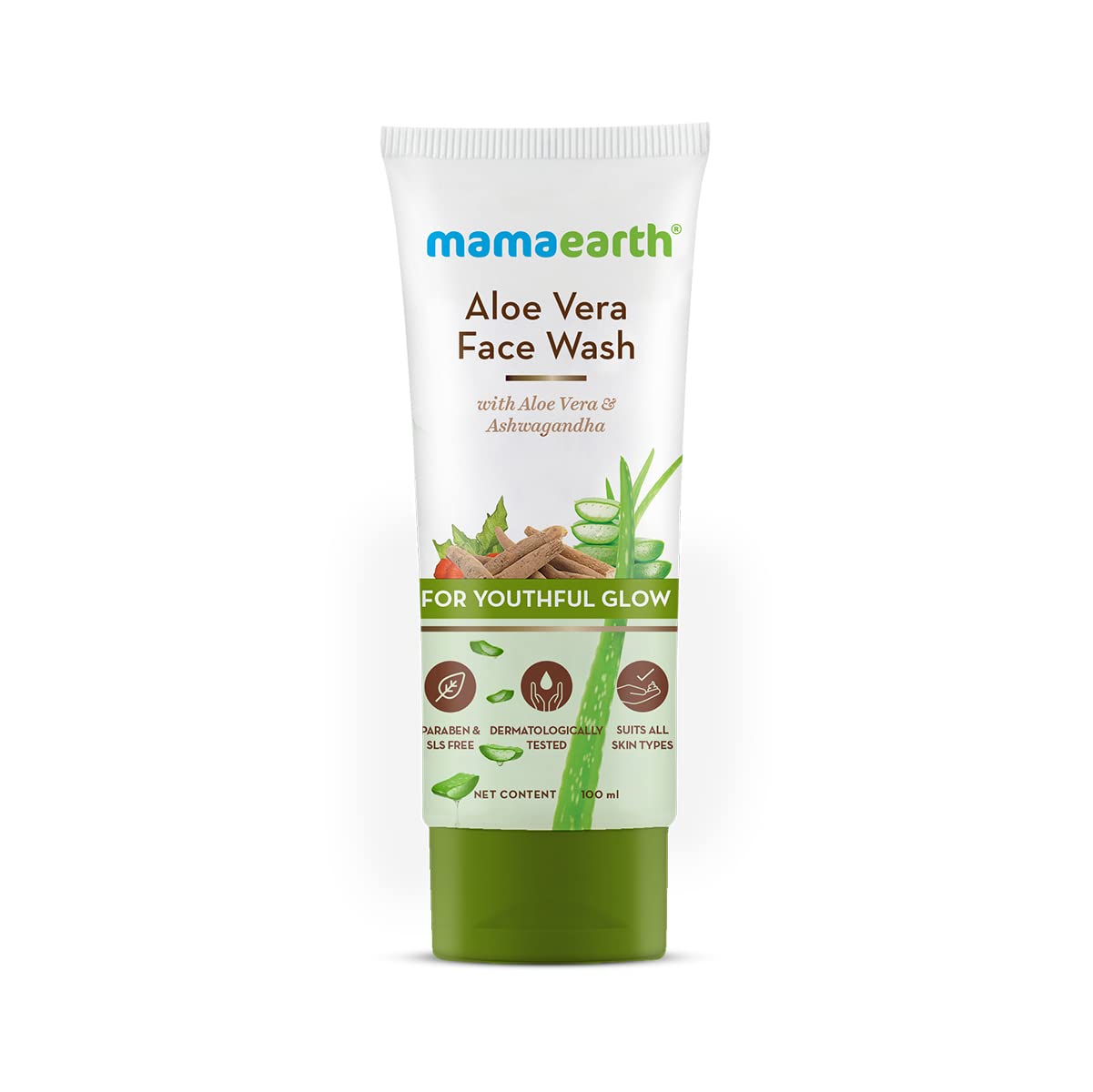 Mamaearth Aloe Vera Face Wash With Aloe Vera & Ashwagandha For Youthful Glow | 100ml