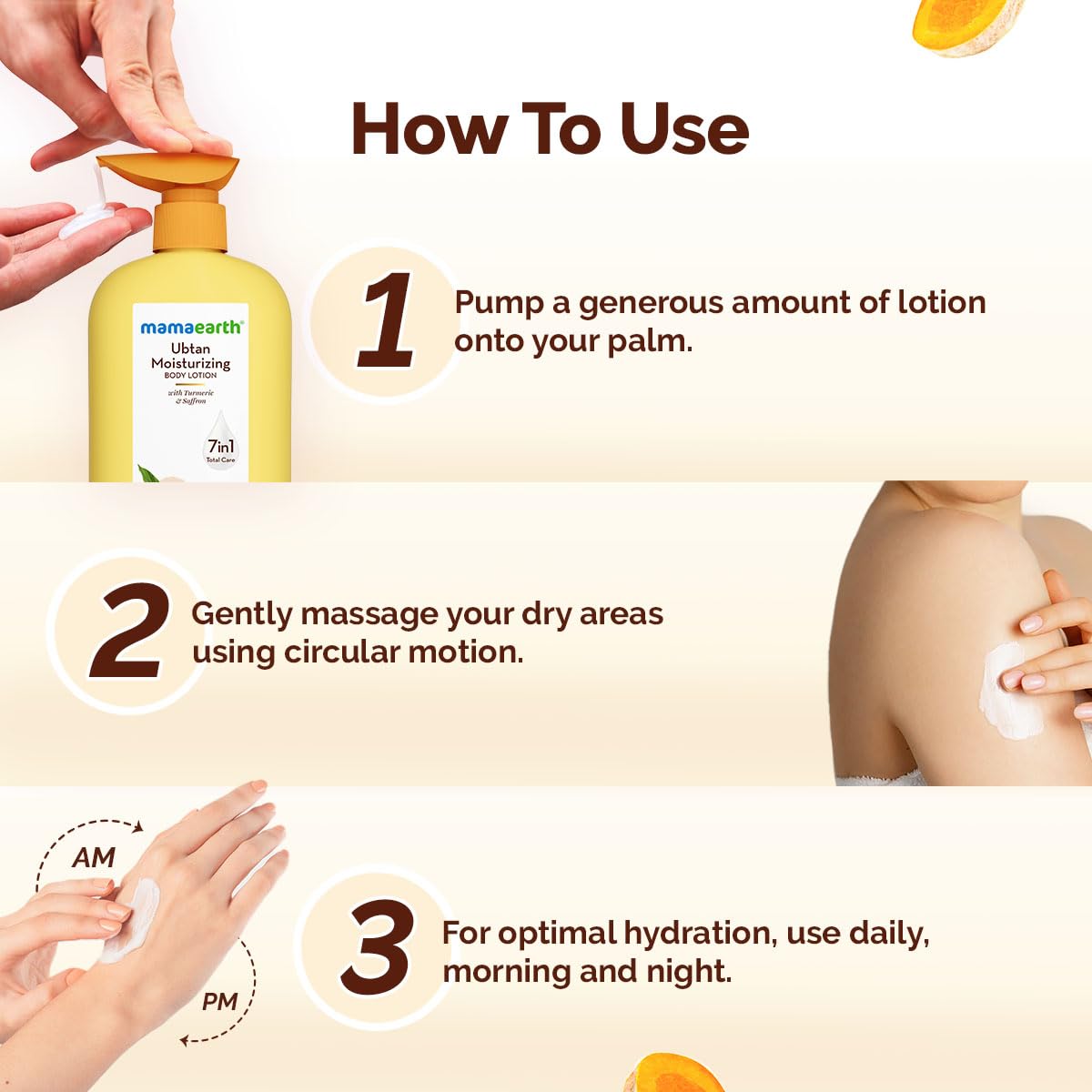 Mamaearth Ubtan Moisturizing Body Lotion with Turmeric & Saffron for Glowing Skin | 400ml