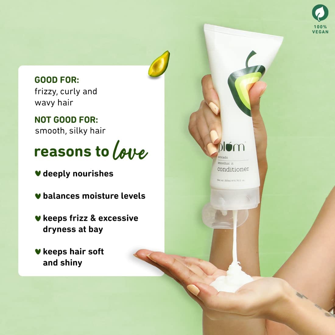 Plum Avocado Smoothin' It Conditioner | For Frizz-Free Hair | 200ml