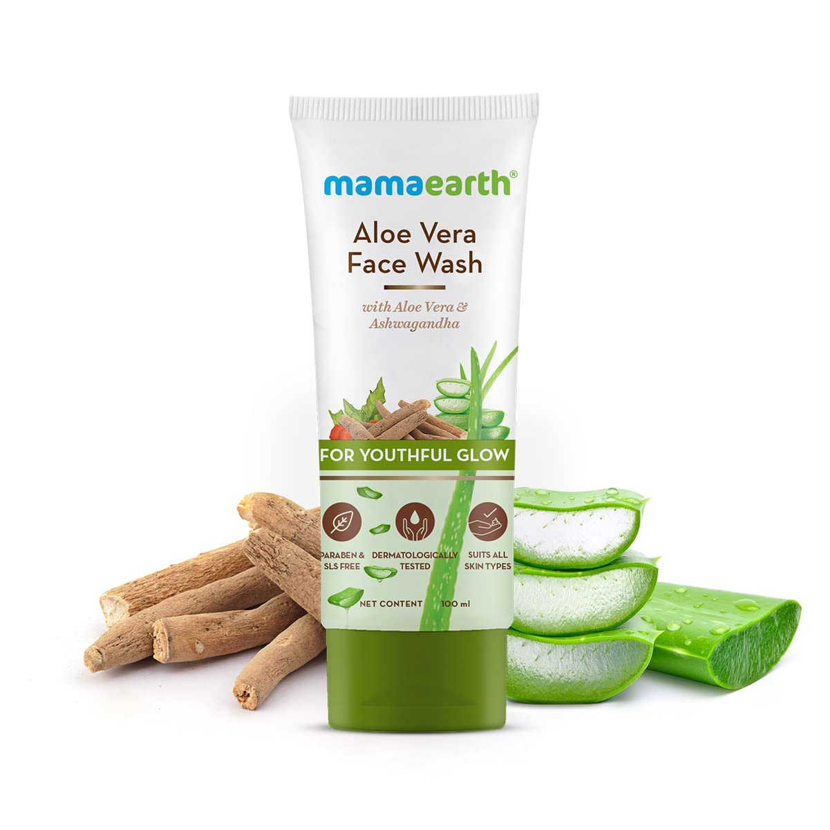 Mamaearth Aloe Vera Face Wash With Aloe Vera & Ashwagandha For Youthful Glow | 100ml