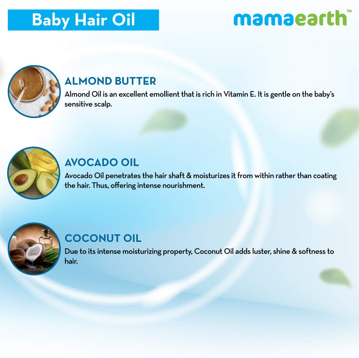 Mamaearth Nourishing Baby Hair Oil, with Almond & Avocado Oil | 200ml