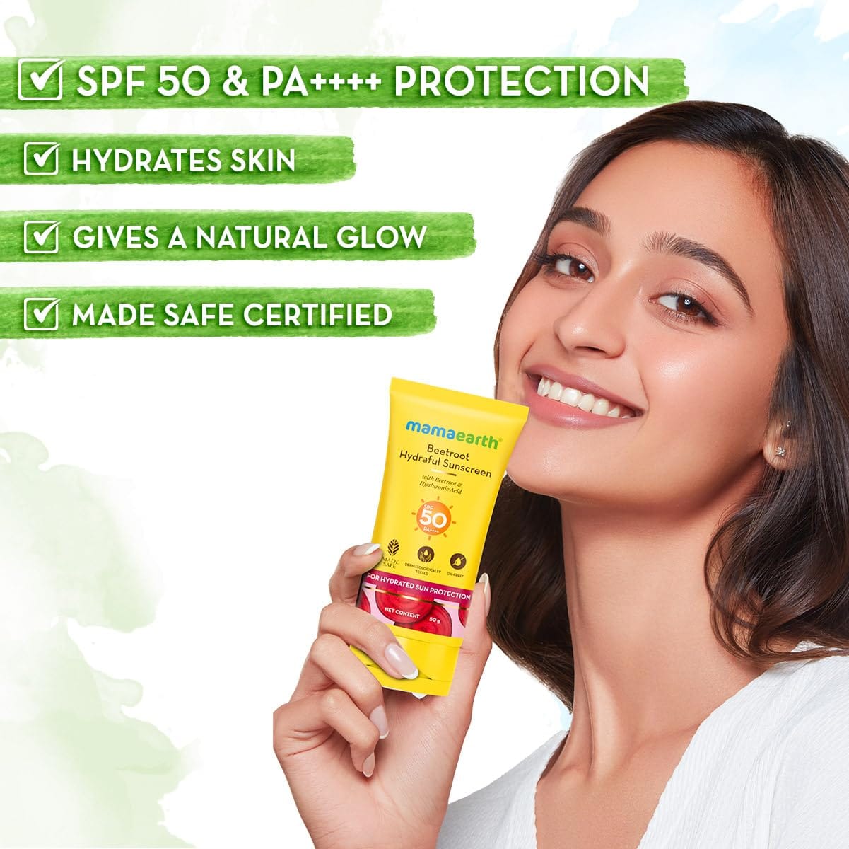 Mamaearth Beetroot Hydraful Sunscreen SPF 50++++ | 50gm