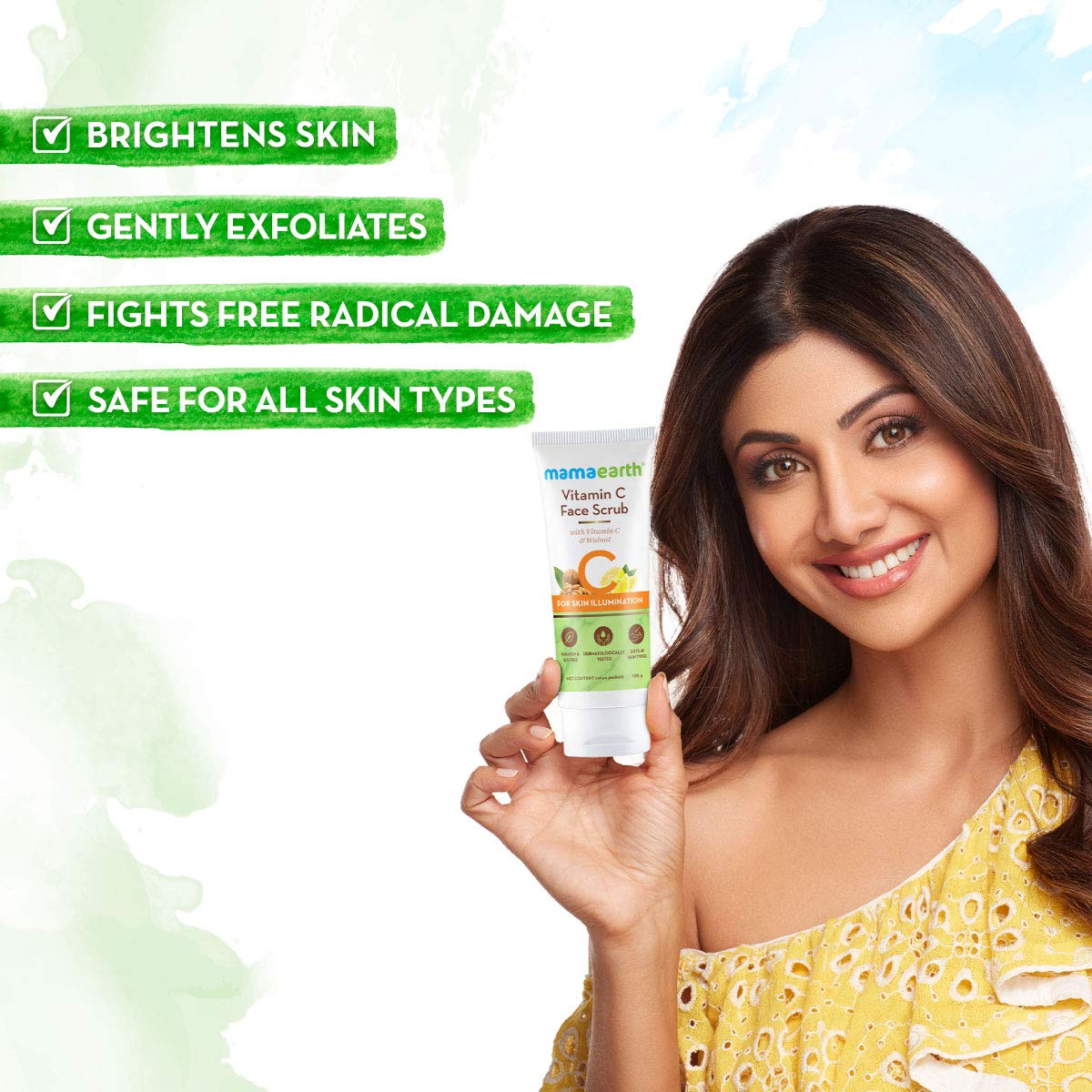 Mamaearth Vitamin C Face Scrub for Skin Illumination suits All Skin Types | 100gm