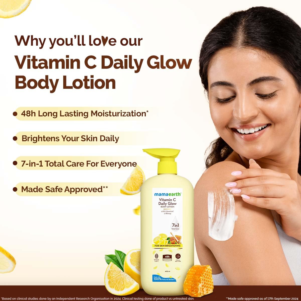 Mamaearth Vitamin C Daily Glow Body Lotion For Skin Brightening | 400ml