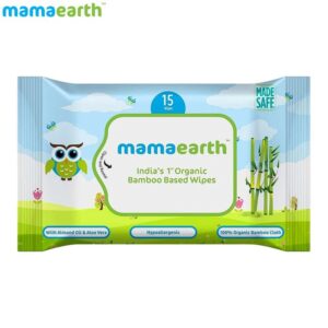 Mamaearth Organic Bamboo Based Baby Wipes | 15Wipes