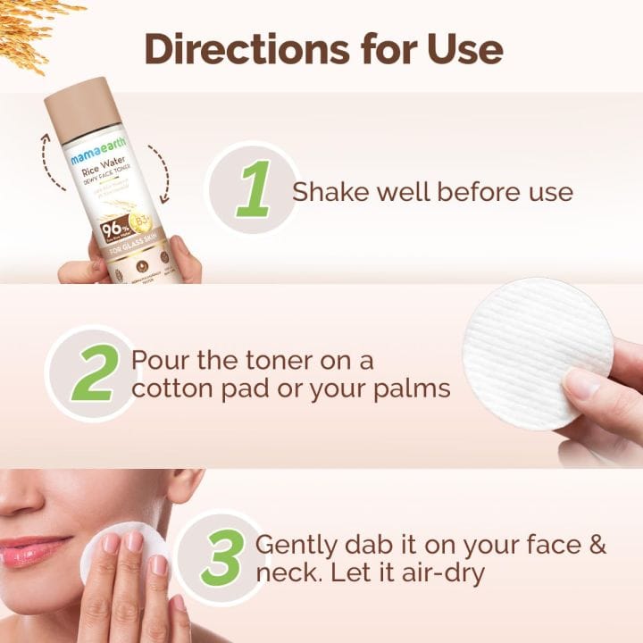 Mamaearth Rice Water Dewy Face Toner with Rice Water & 4% Niacinamide for Glass Skin | 150ml
